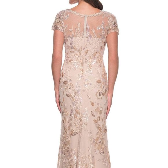 La Femme 30841SC Mother of the Bride Dress Champagne size 10 - Picture 4 of 14